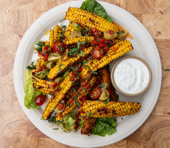 CORN RIBS WITH CHILLI & LIME SALSA
