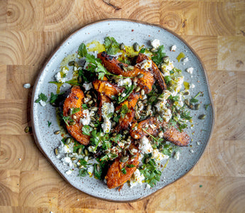 Roasted Pumpkin Salad with Feta & Toasted Seeds