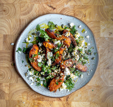 Roasted Pumpkin Salad with Feta & Toasted Seeds