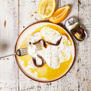 Discover a creamy burrata recipe featuring GOOD PHATS Organic Extra Virgin Olive Oil, anchovies, lemon zest, and a touch of sea salt for the perfect appetiser.