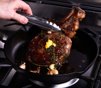 Tomahawk Steak with Grilled Courgette, Feta & Mint