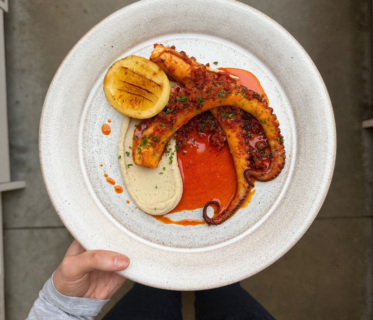 PAN-FRIED OCTOPUS WITH NDUJA GHEE & WHITE BEAN PURÉE – GOOD PHATS